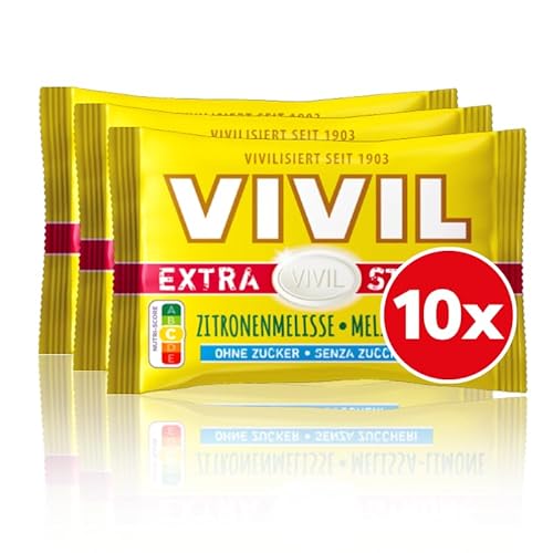 VIVIL Extra Strong Zitronenmelisse, 10 x 3er Pack, extra starke Pastillen mit Zitronenmelissegeschmack, zuckerfrei & vegan, 30 x 25g VIVIL Extra Strong Zitronenmelisse, 10 x 3er Pack, extra starke Pastillen mit Zitronenmelissegeschmack, zuckerfrei & vegan, 30 x 25g von Vivil