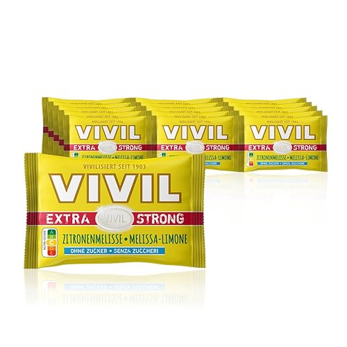 VIVIL Extra Strong Zitronenmelisse, 5 x 3er Pack, extra starke Pastillen mit Zitronenmelissegeschmack, zuckerfrei & vegan, 15 x 25g von Vivil