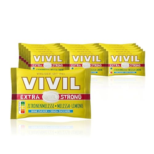 VIVIL Extra Strong Zitronenmelisse, 5 x 3er Pack, extra starke Pastillen mit Zitronenmelissegeschmack, zuckerfrei & vegan, 15 x 25g von Vivil