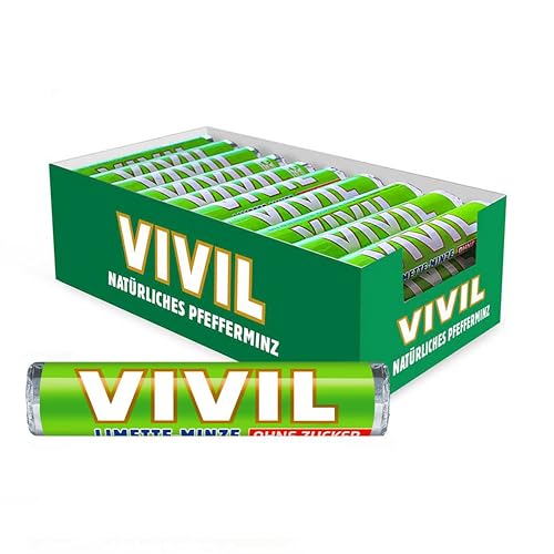 VIVIL Rollen Limette-Minze, 30 Rollen, fruchtige Pastillen mit Limettegeschmack, zuckerfrei & vegan, 30 x 28g von Vivil