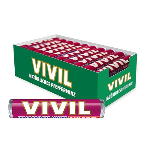 VIVIL Rollen Waldfrucht-Minze, 30 Rollen, fruchtige Pastillen mit Waldfruchtgeschmack, zuckerfrei & vegan, 30 x 28g von Vivil