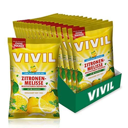VIVIL Zitronenmelisse Multivitaminbonbons ohne Zucker 15er Packung (15 Beutel á 88 g) von Vivil