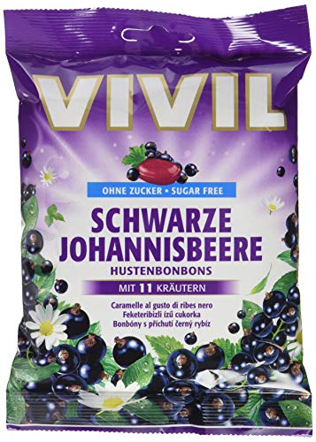Vivil Hustenbobons, Schwarze Johannisbeere, ohne Zucker, 80g von Vivil