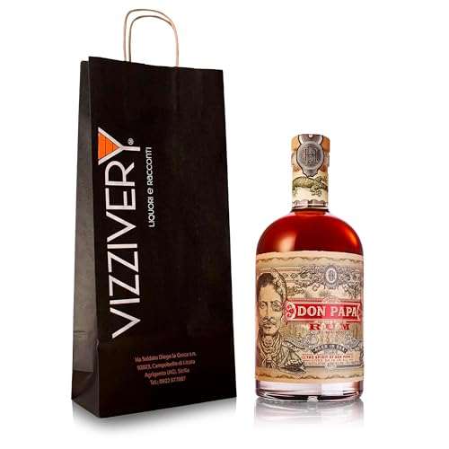 Don Papa Rum Small Batch Original 700 ml 40% Vol. – das echte Don Papa Small Batch Original mit Vizzivery-Beutel black– Weihnachtsgeschenke Weihnachtsideen - 1 Stück von Vizzivery