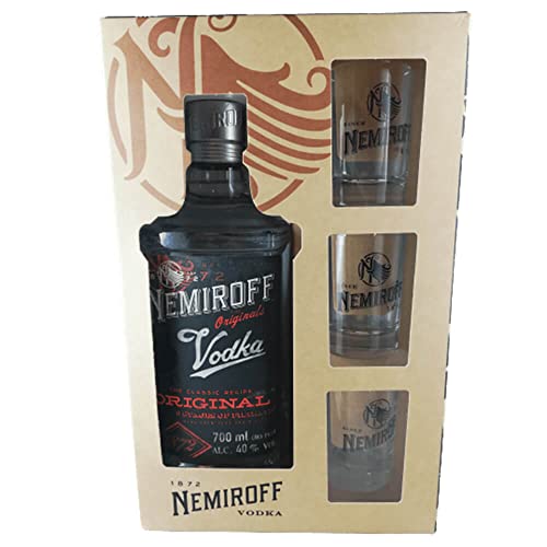 Vodka Nemiroff Original & Vodkagläser Geschenkset ukrainischer Wodka von Vodka