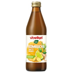 Kombucha mit Limette & Ingwer MEHRWEG Pfand 0,25  von Voelkel