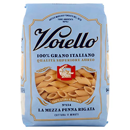 Voiello Nudeln Halbe Stifte Rigate Nr. 154, kurze Grießpaste Aureo 100% - 500 g von Voiello