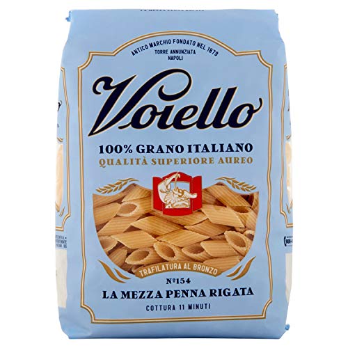 Voiello Nudeln, halbe Stifte, gestreift, Nr. 154, 500 g, 100% italienische Körner, Bronzedrahtzieher Voiello Nudeln, halbe Stifte, gestreift, Nr. 154, 500 g, 100% italienische Körner, Bronzedrahtzieher von Voiello