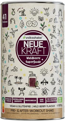 Neue Kraft | Smoothiepulver | 500g | Kräftigender Smoothie mit Waldbeere-Geschmack | Verbesserte Rezeptur | Über 20 kraftvolle Superfoods | Premiumqualität vom Bodensee | Made in Germany Neue Kraft | Smoothiepulver | 500g | Kräftigender Smoothie mit Waldbeere-Geschmack | Verbesserte Rezeptur | Über 20 kraftvolle Superfoods | Premiumqualität vom Bodensee | Made in Germany von Volksshake