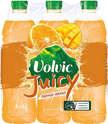 Volvic Juicy Orange-Mango Pet, 6er Pack, Einweg (6 x 1 l) von Volvic