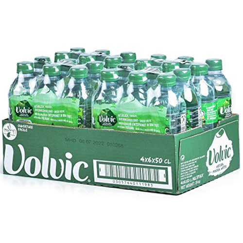 Volvic Natürliches Mineralwasser Pack, in der praktischen 0,5l Flasche, EINWEG (24 x 0,5 l), inkl. 6 Euro DPG Pfand von Volvic