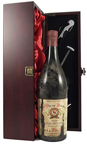 Vosne Romanee 1er Cru 1959 Sichel & Fils Freres in einer mit Seide ausgestatetten Geschenkbox, da zu 4 Weinaccessoires, 1 x 750ml von Sichel