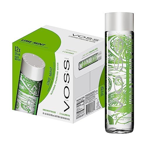 VOSS Water Lime Mint 375 ml, natürlich-fruchtiger Geschmack, 12er Pack (Einweg, 12 x 375 ml) von Voss