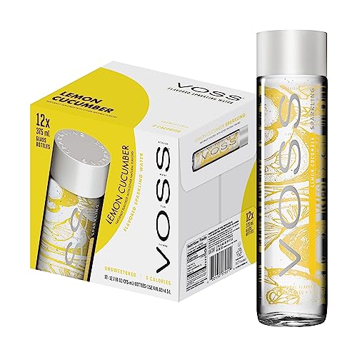 Voss Water Lemon Cucumber 375 ml, natürlich-fruchtiger Geschmack, 12er Pack (Einweg, 12 x 375 ml) von Voss