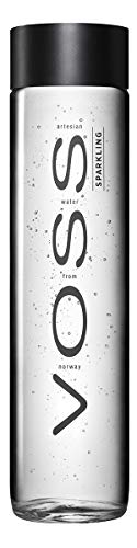 Voss Water Sparkling 800 ml, natürliches Mineralwasser mit Kohlensäure, 12er Pack (Einweg, 12 x 800 ml) von Voss