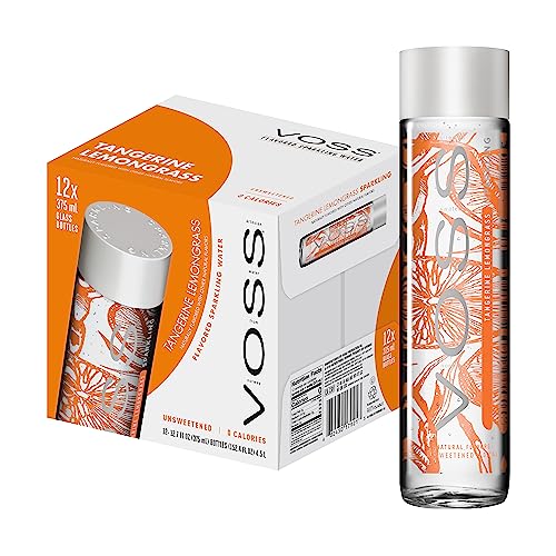 Voss Water Tangerine Lemongrass 375 ml, natürlich-fruchtiger Geschmack, 12er Pack (Einweg, 12 x 375 ml) von Voss