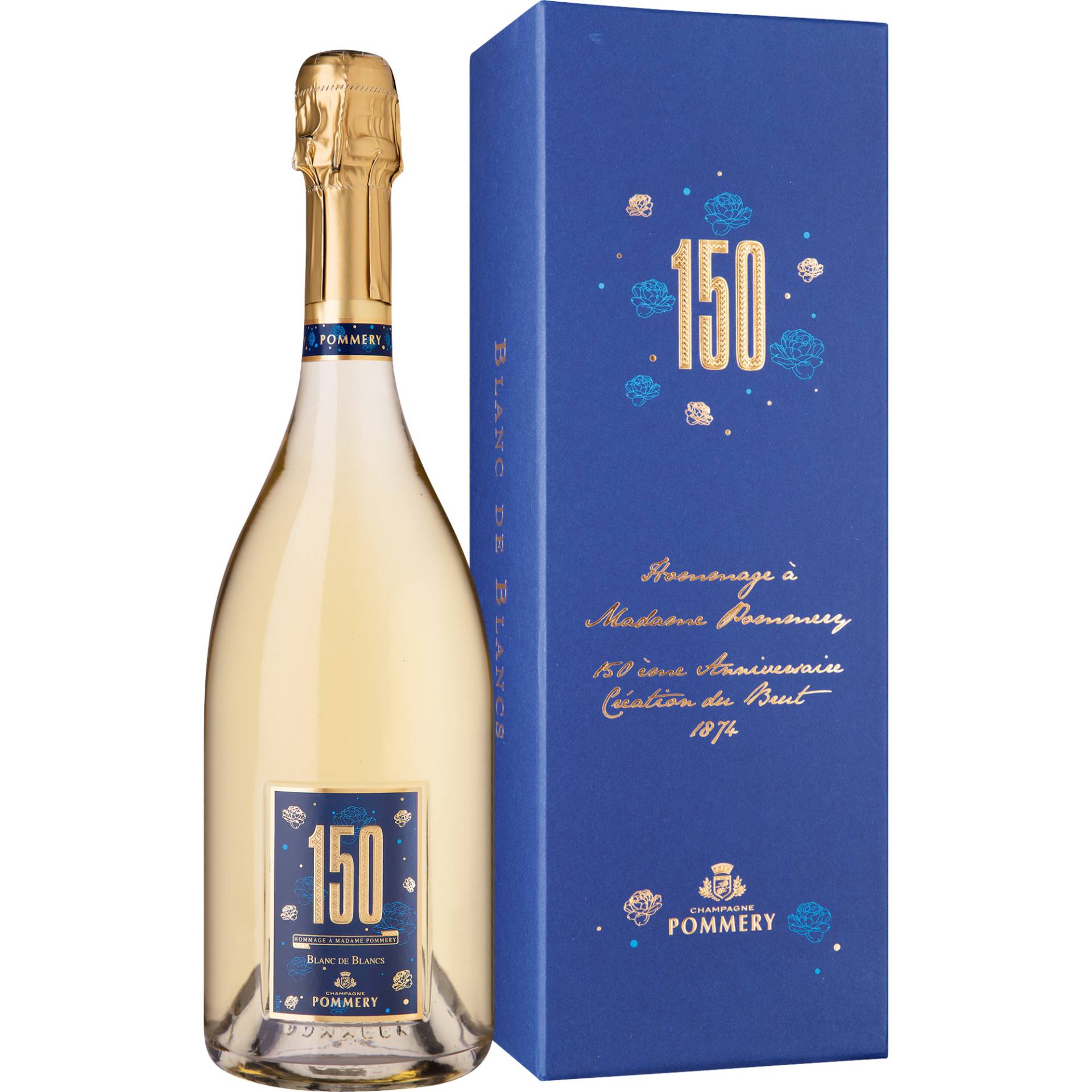 Champagne Pommery 150, Brut, Blanc de Blancs, Champagne AC, Champagne, Schaumwein von Vranken-Pommery - 51689 Reims - France