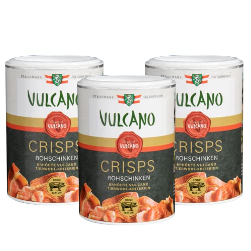 Prosciutto Protein Chips schonend luftgetrocknet, natürliche Zutaten, Eiweißreich 57%, Snack für Unterwegs, Österreichisches Qualitätsprodukt, Erhöhte Tierwohlkriterien (Prosciuttochips 3er Pack) Prosciutto Protein Chips schonend luftgetrocknet, natürliche Zutaten, Eiweißreich 57%, Snack für Unterwegs, Österreichisches Qualitätsprodukt, Erhöhte Tierwohlkriterien (Prosciuttochips 3er Pack) von Vulcano