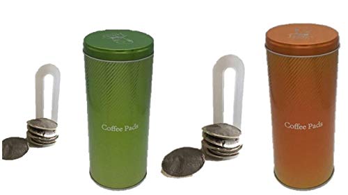 Kaffeepaddose 2 Stück Höhe: 16.5 cm Durchmesser: 8,5 cm grün orange Kaffeepaddose 2 Stück Höhe: 16.5 cm Durchmesser: 8,5 cm grün orange von WAK
