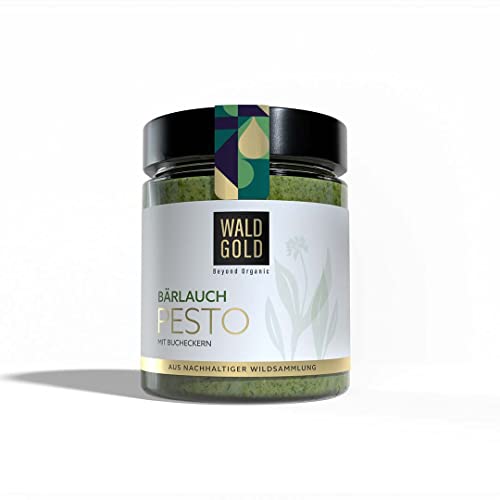 WALDGOLD Bärlauchpesto mit Bucheckern (1 x 140 g); Wildsammlung | Bärlauch Pesto von WALDGOLD