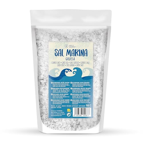 Hochwertiges, unraffiniertes Meersalz, 100% natürlich – mineralisches Meersalz, biologisch, hohe Reinheit, perfekt zum Kochen. Unraffiniertes natürliches Meersalz, Herkunft Spanien. Salz (grob, groß) von WALLY GOURMET