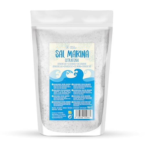 Meersalz 100% Natürliches, Unraffiniertes – Mineralisches Meersalz, ökologisch, Hochrein, Perfekt für Die Küche – Premium-Meersalz. Natürliches Meersalz. Herkunft: Spanien. (Groß, Extrafein) von WALLY GOURMET