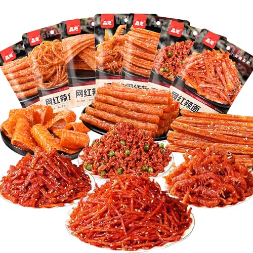 Latiao,Chinesische Snacks,60g Scharfe Streifen Lässige Snacks für tägliche Partys,Würzig Gewürzte Snacks(7 Packungen) von WANGLIUpeers
