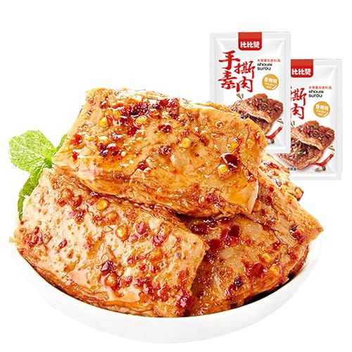 Würziger getrockneter Tofu, Latiao, chinesische Snacks,geschredderter vegetarischer würziger Snack, einzeln verpackt (11g*20Stück)-Scharf von WANGLIUpeers