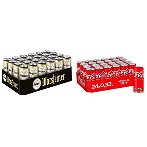Warsteiner Premium Pilsener 0.5 l Dosen Tray DPG EINWEG (24 x 0.5L) & Coca-Cola Classic, Pure Erfrischung mit unverwechselbarem Coke Geschmack in stylischem Kultdesign, EINWEG Dose (24 x 330 ml) von WARSTEINER PREMIUM PILSENER