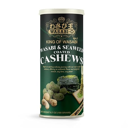 WASABI-O Knusprige Wasabi-Seetang & Echte Wasabi-Ummantelte Cashewnüsse 190g - Einzigartiger Genuss, Premium Knabberspaß WASABI-O Knusprige Wasabi-Seetang & Echte Wasabi-Ummantelte Cashewnüsse 190g - Einzigartiger Genuss, Premium Knabberspaß von WASABI-O