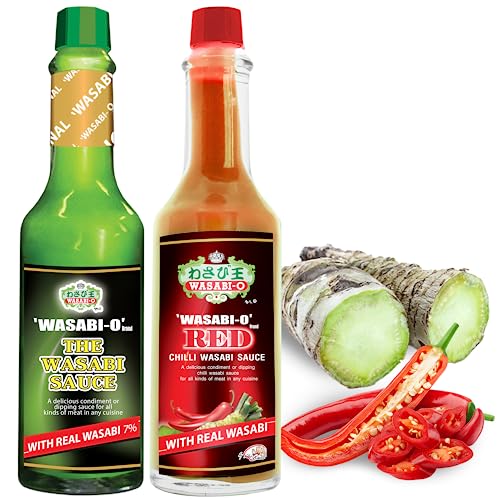 Wasabi-O Combo Set of 2 Wasabi Original Sauce 62g & Wasabi Red Chili Sauce 55g - The Perfect Match, Ideal Not Only For Sushi, Sashimi But For All Seafood, Grilled Meats, and Vegetarian Dishes Wasabi-O Combo Set of 2 Wasabi Original Sauce 62g & Wasabi Red Chili Sauce 55g - The Perfect Match, Ideal Not Only For Sushi, Sashimi But For All Seafood, Grilled Meats, and Vegetarian Dishes von WASABI-O