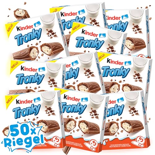 Kinder Tronky Packung (90g) XXL Sparbundle - 5x Riegel je Packung, Extreme Leckere Crispy Creme mit Milch Schokolade und Keks! (10er Bundle) von WASHYS