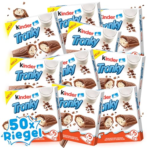 Kinder Tronky Packung (90g) XXL Sparbundle - 5x Riegel je Packung, Extreme Leckere Crispy Creme mit Milch Schokolade und Keks! (10er Bundle) von WASHYS