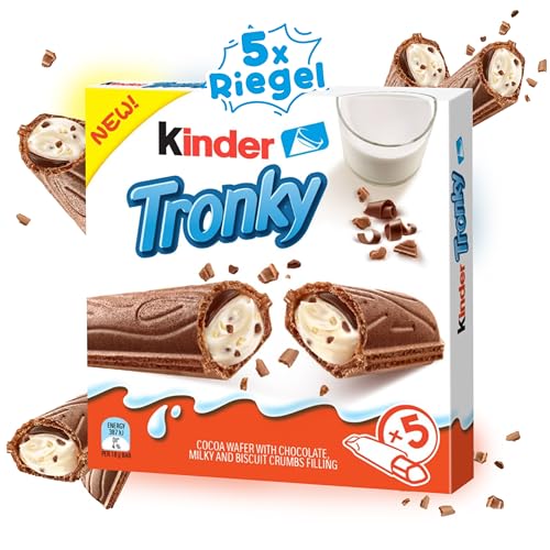 Kinder Tronky Packung (90g) XXL Sparbundle - 5x Riegel je Packung, Extreme Leckere Crispy Creme mit Milch Schokolade und Keks! (1er Bundle) von WASHYS