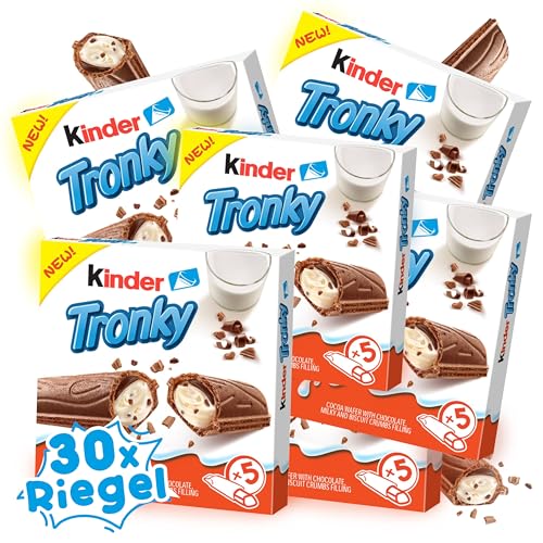 Kinder Tronky Packung (90g) XXL Sparbundle - 5x Riegel je Packung, Extreme Leckere Crispy Creme mit Milch Schokolade und Keks! (6er Bundle) von WASHYS