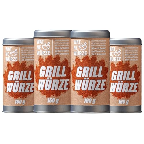 WAT NE WÜRZE Grillgewürze Allround BBQ Rub 640 g | 4 x 160 g Set | Steak und Grill Gewürz für alle Sorten von Grillfleisch & Fisch | Grillwürze Marinade für Fleisch zum Grillen, Barbecue oder Braten von WAT NE WÜRZE