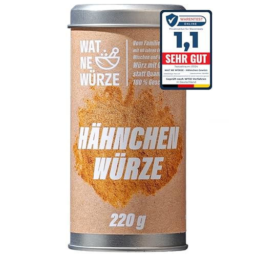 WAT NE WÜRZE Hähnchengewürz Chicken Rub 220 g | Gewürz für Brathähnchen, Chicken Wings, Hähnchen, Gans und Broiler | Gewürzsalz Marinade für Geflügel von WAT NE WÜRZE