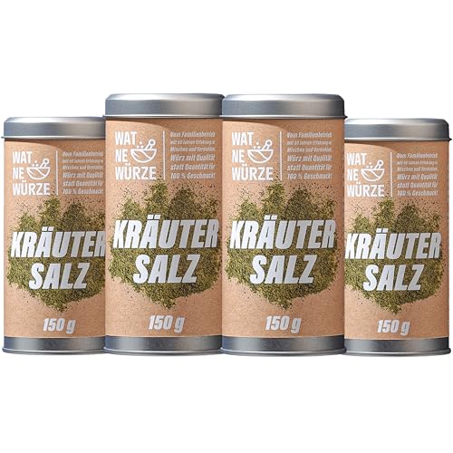 WAT NE WÜRZE Kräutersalz 600 g | Gewürzmischung aus hochwertigem Salz und Kräutern | Ohne Zusatzstoffe und Glutamat | Mediterrane Gewürzsalzmischung zum Würzen aller Speisen von WAT NE WÜRZE