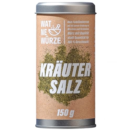WAT NE WÜRZE Kräutersalz 150 g | Gewürzmischung aus hochwertigem Salz und Kräutern | Ohne Zusatzstoffe und Glutamat | Mediterrane Gewürzsalzmischung zum Würzen aller Speisen von WAT NE WÜRZE