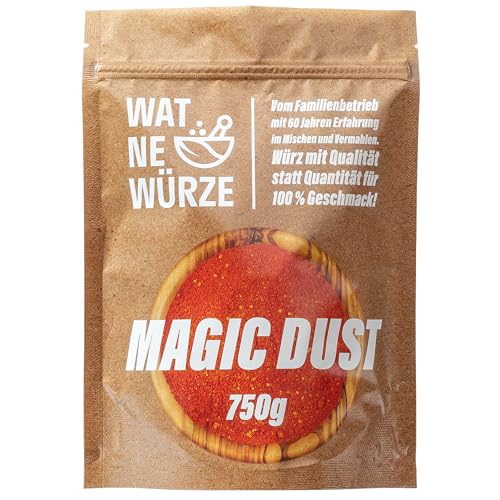 WAT NE WÜRZE Magic Dust Rub 750 g | BBQ-Rub Gewürz für Rippchen, Pulled Pork & Brisket | Grill Gewürzmischung nach amerikanischem Originalrezept im Aromaschutzbeutel von WAT NE WÜRZE