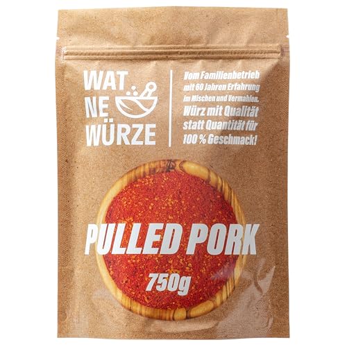 WAT NE WÜRZE Pulled Pork Rub Gewürzmischung 750 g | BBQ Gewürz für Pulled Pork aus Schweineschulter oder Schweinenacken | Marinade für Fleisch zum Grillen, Barbecue oder für den Smoker von WAT NE WÜRZE