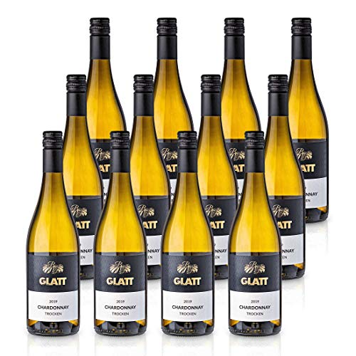 GLATT Chardonnay 2019 trocken | Weißwein aus Deutschland | Fruchtig Pikant im Geschmack (12x0,75l) von WBK Weinbau · Weinkontor Glatt