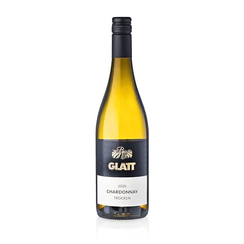 GLATT • Chardonnay trocken 2020 | Qualitätswein vom Kaiserstuhl/Baden, Deutschland | Fruchtig Pikant im Geschmack | Weißwein aus der Chardonnay-Traube (1x0,75l) von WBK Weinbau · Weinkontor Glatt