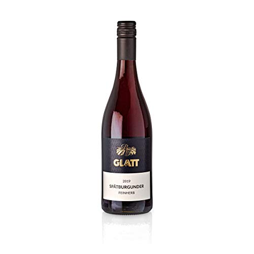 GLATT Spätburgunder 2019 feinherb | Rotwein halbtrocken aus Deutschland | Lieblich & Fruchtig (1x 0,75L) von WBK Weinbau · Weinkontor Glatt