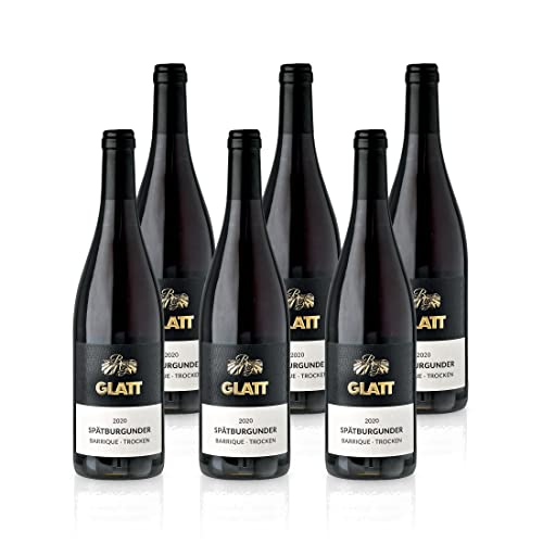 GLATT Spätburgunder Barrique trocken 2020 | Qualitätswein vom Kaiserstuhl/Baden, Deutschland | Samtig und Kräftig im Geschmack | Rotwein aus der Pinot Noir-Traube (6x 0,75L) von WBK Weinbau · Weinkontor Glatt