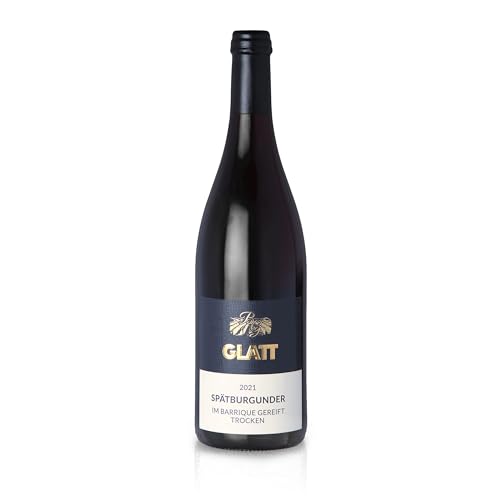 GLATT Spätburgunder Barrique trocken 2021 | Qualitätswein vom Kaiserstuhl/Baden, Deutschland | Samtig und Kräftig im Geschmack | Rotwein aus der Pinot Noir-Traube (1x0,75l) von WBK Weinbau · Weinkontor Glatt