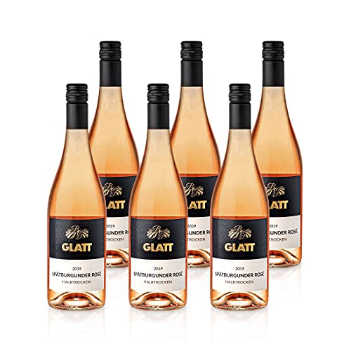 GLATT Spätburgunder Roséwein 2019 halbtrocken | Qualitätswein vom Kaiserstuhl/Baden, Deutschland | Fruchtig & Spritzig im Geschmack | Rosé aus der Pinot Noir Traube (6x 0,75L) von WBK Weinbau · Weinkontor Glatt