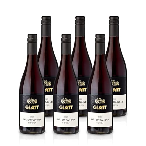 GLATT Spätburgunder trocken 2020 | Qualitätswein vom Kaiserstuhl/Baden, Deutschland | Samtig und Kräftig im Geschmack | Rotwein aus der Pinot Noir-Traube (6x 0,75L) von WBK Weinbau · Weinkontor Glatt