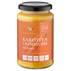 Karottencremesuppe mit Kokos Karottencremesuppe mit Kokos von WDM Bio-Fertigprodukte