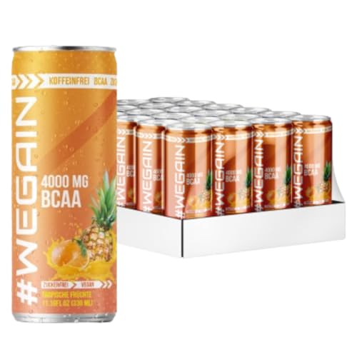 #WEGAIN Tropische Früchte BCAA-Drink, 24 Dosen x 330 ml inkl. Pfand, ohne Zucker, vegan, koffeinfrei für Muskelaufbau und Regeneration #WEGAIN Tropische Früchte BCAA-Drink, 24 Dosen x 330 ml inkl. Pfand, ohne Zucker, vegan, koffeinfrei für Muskelaufbau und Regeneration von #WEGAIN
